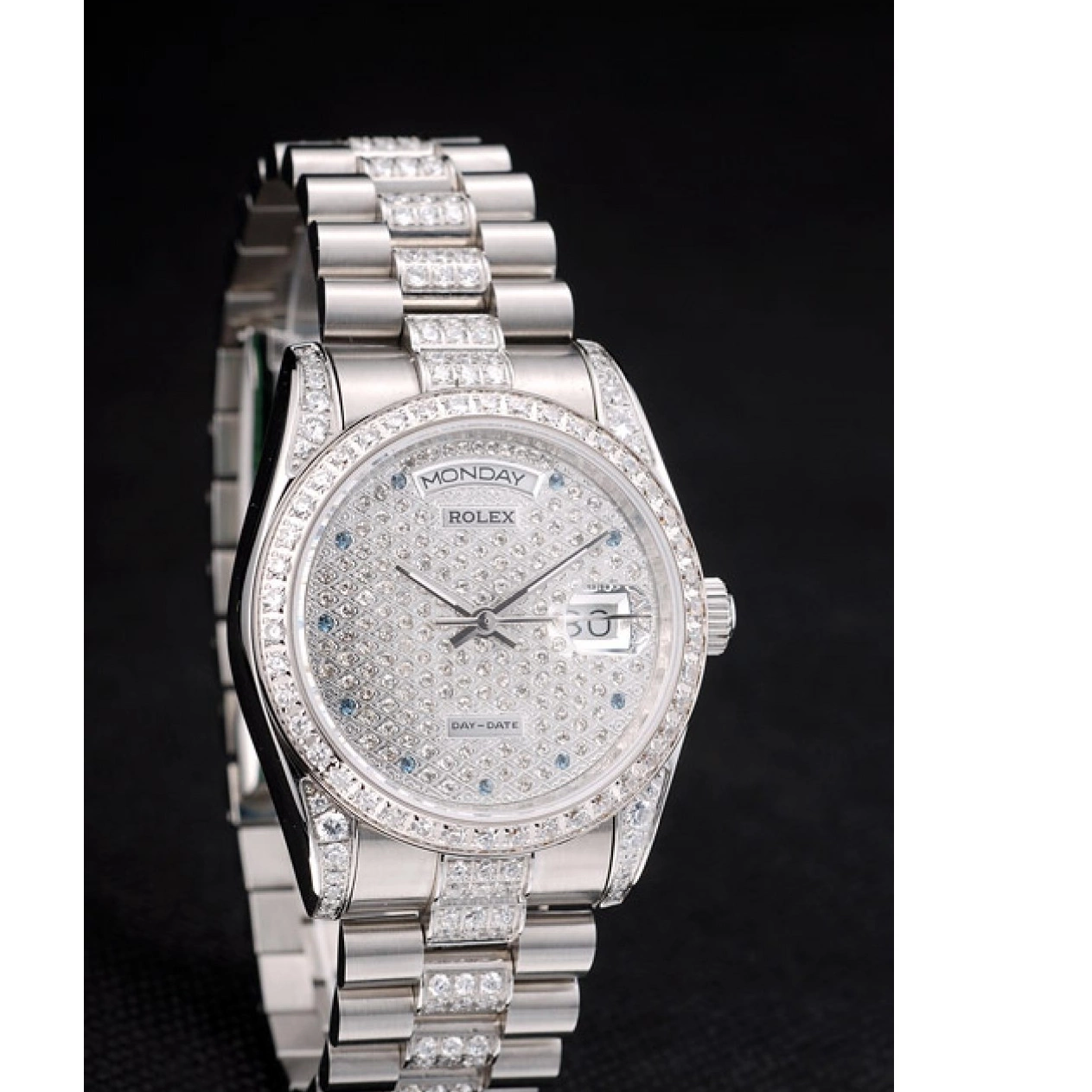 Aaa replica watch Plated 41986 Steel DayDate Rolex Dial Plated Bracelet Diamond Stainless Diamond 0804